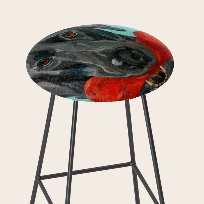 Black Labrador and a Red Bone Stool Gallery Image 2