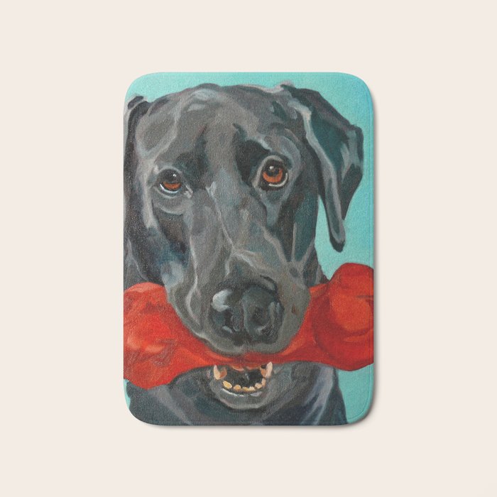 Black Labrador and a Red Bone Bath Mat Gallery Image 1