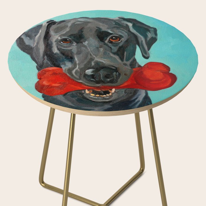 Black Labrador and a Red Bone Side Table Gallery Image 2
