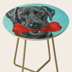 Black Labrador and a Red Bone Side Table Gallery Image 2