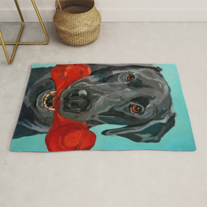 Black Labrador and a Red Bone Rug Gallery Image 1