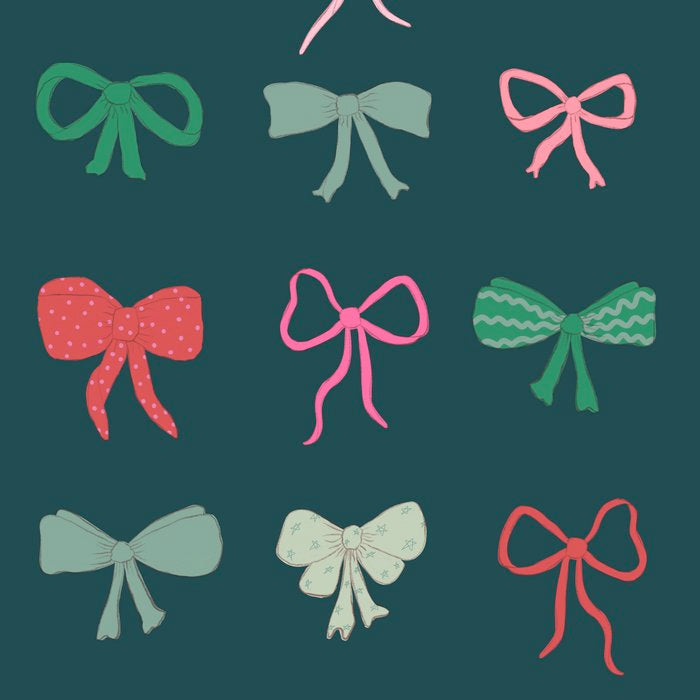 Christmas bows pattern green pink red Coffee Mug Gallery Image 2