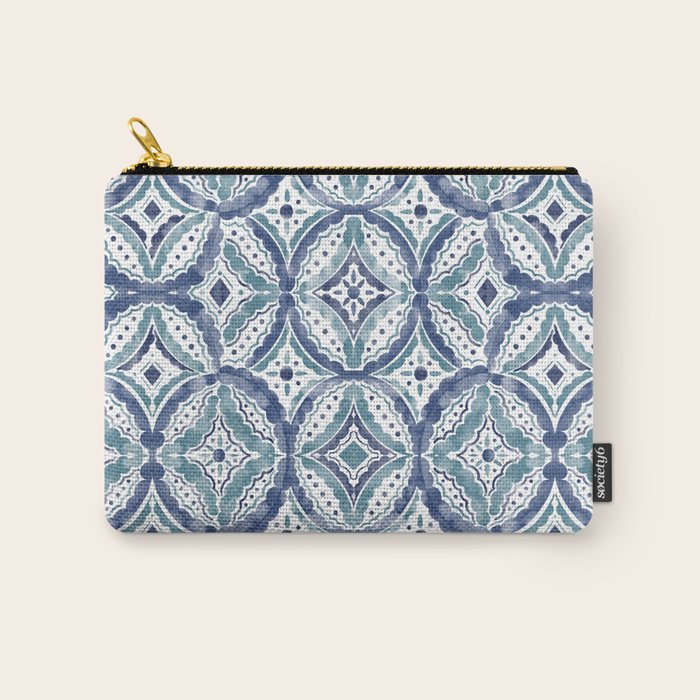 Boho Indigo Damask B Carry All Pouch Gallery Image 1