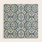Boho Indigo Damask B Wood Wall Art Gallery Image 1