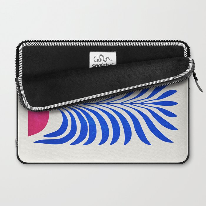 THE VASE 01: Cerise & Persian Blue Leaves Laptop Sleeve Gallery Image 2