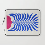 THE VASE 01: Cerise & Persian Blue Leaves Laptop Sleeve Gallery Image 1