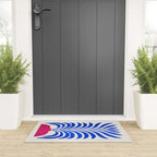 THE VASE 01: Cerise & Persian Blue Leaves Welcome Mat Gallery Image 3