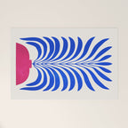 THE VASE 01: Cerise & Persian Blue Leaves Welcome Mat Gallery Image 1