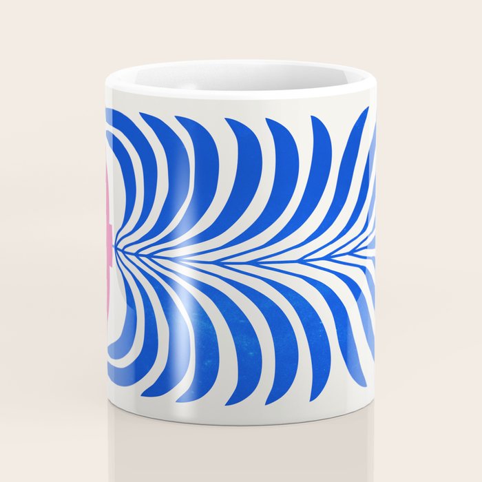 THE VASE 01: Cerise & Persian Blue Leaves Coffee Mug Gallery Image 4