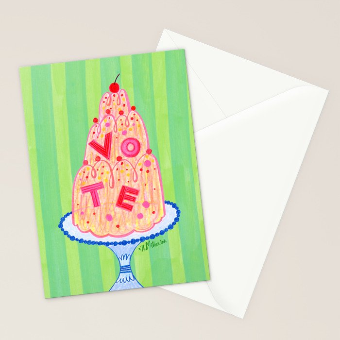 Mold the Future & Vote in Lime Green Stationery Card Gallery Image 2