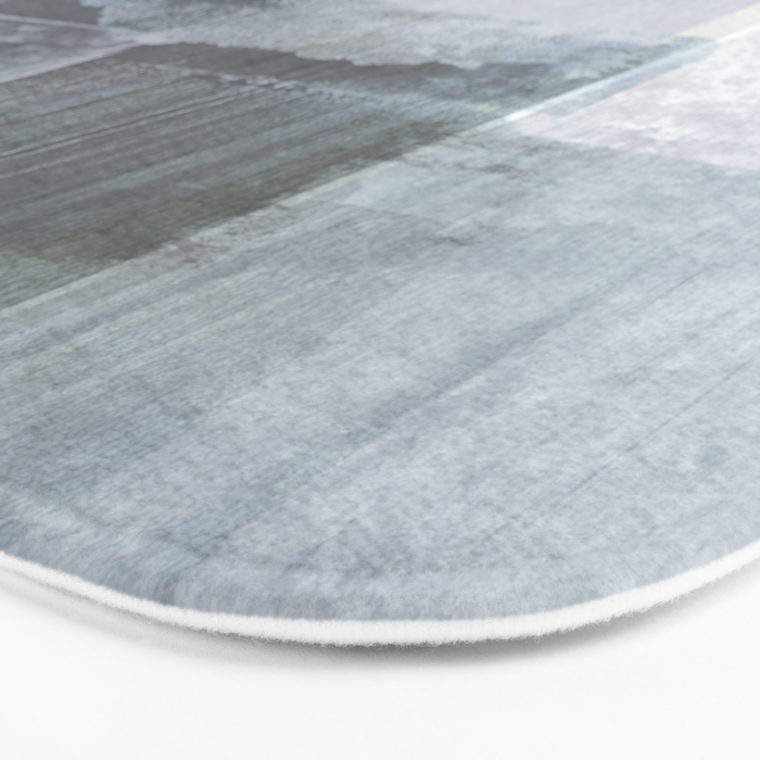 Blue Grey Minimalist Abstract Painting Bath Mat Gallery Image 3