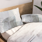 Blue Grey Minimalist Abstract Painting Pillow Sham Gallery Image 2