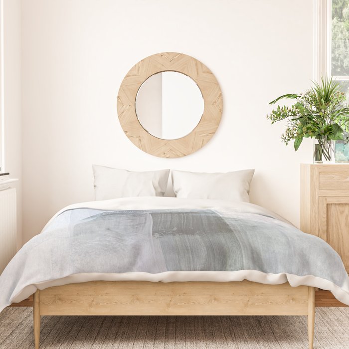 Blue Grey Minimalist Abstract Painting Duvet Cover Gallery Image 3