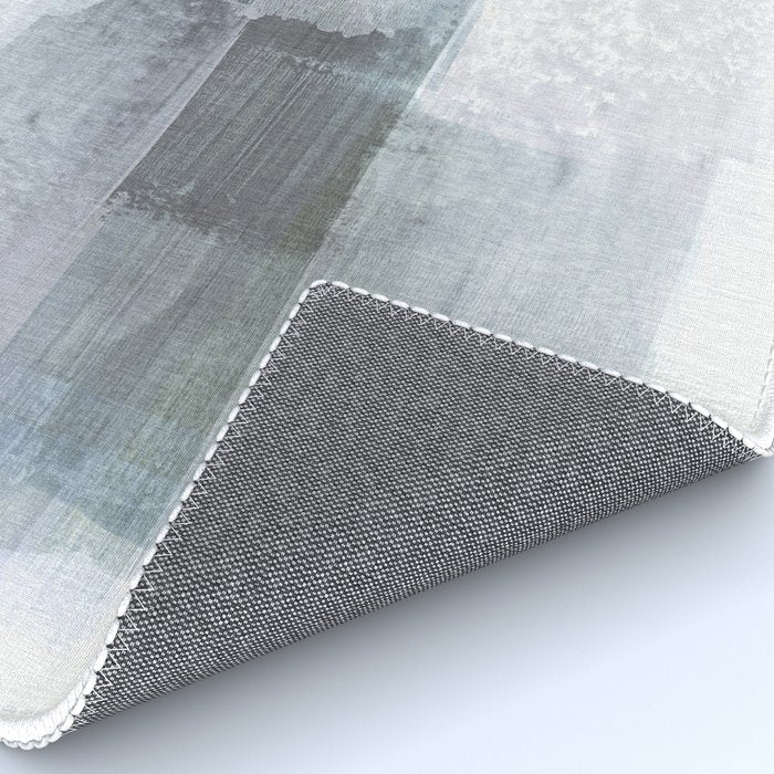 Blue Grey Minimalist Abstract Painting Rug Gallery Image 4