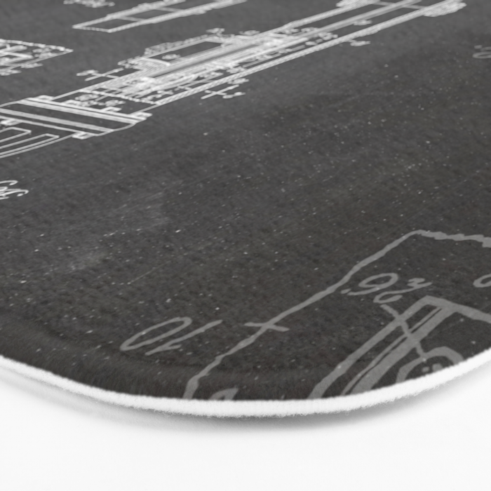 Fire Hydrant Patent - Fireman Fire House Art - Black Chalkboard Bath Mat Gallery Image 3