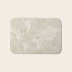 Sepia vintage world map with cities Bath Mat Gallery Image 1