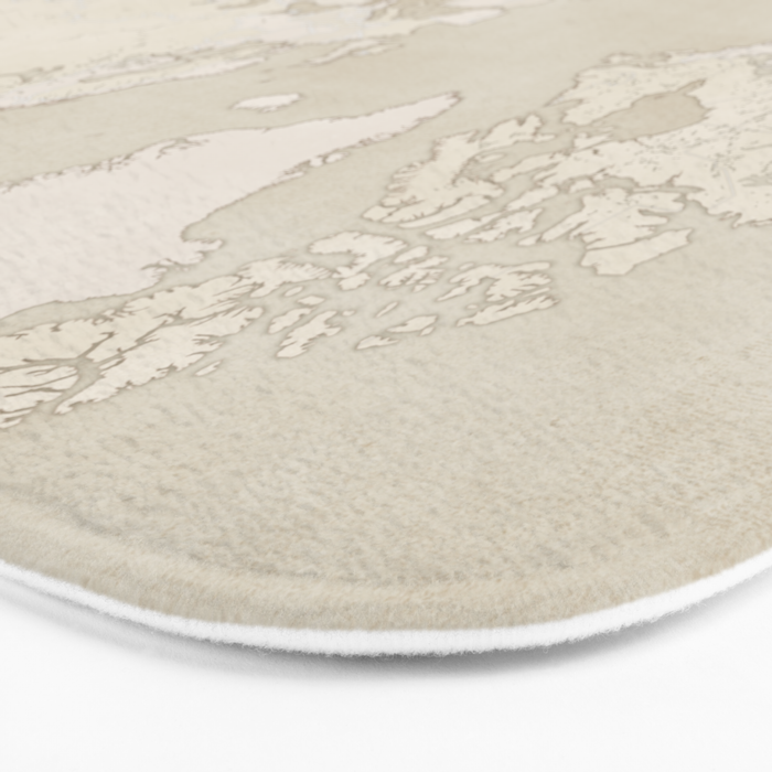 Sepia vintage world map with cities Bath Mat Gallery Image 3