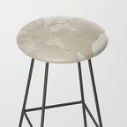 Sepia vintage world map with cities Stool Gallery Image 2