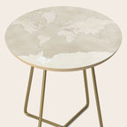Sepia vintage world map with cities Side Table Gallery Image 2