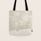Sepia vintage world map with cities Tote Bag Gallery Image 1