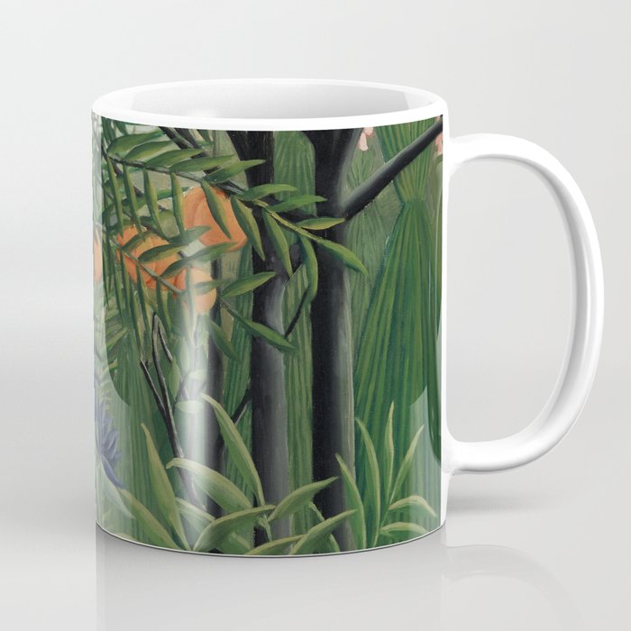Woman Walking in an Exotic Forest (Femme se promenant dans une foreÌt exotique) (1905) by Henri Rousseau.  Coffee Mug Gallery Image 1