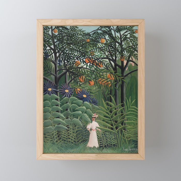 Woman Walking in an Exotic Forest (Femme se promenant dans une foreÌt exotique) (1905) by Henri Rousseau.  Mini Art Print Gallery Image 1