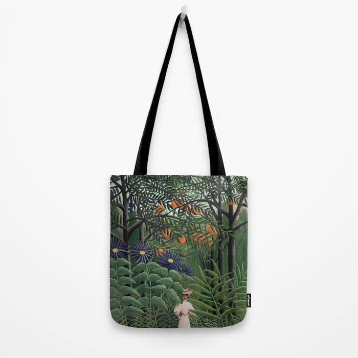 Woman Walking in an Exotic Forest (Femme se promenant dans une foreÌt exotique) (1905) by Henri Rousseau.  Tote Bag Gallery Image 2