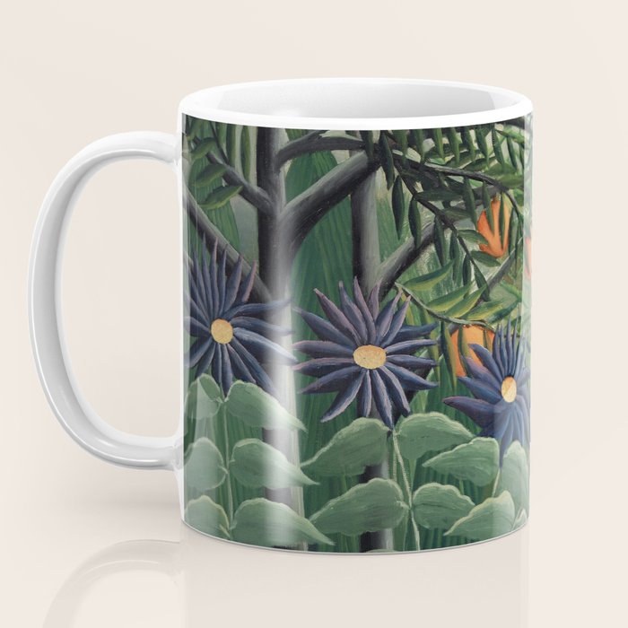 Woman Walking in an Exotic Forest (Femme se promenant dans une foreÌt exotique) (1905) by Henri Rousseau.  Coffee Mug Gallery Image 3
