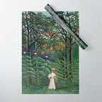 Woman Walking in an Exotic Forest (Femme se promenant dans une foreÌt exotique) (1905) by Henri Rousseau.  Wrapping Paper Gallery Image 1