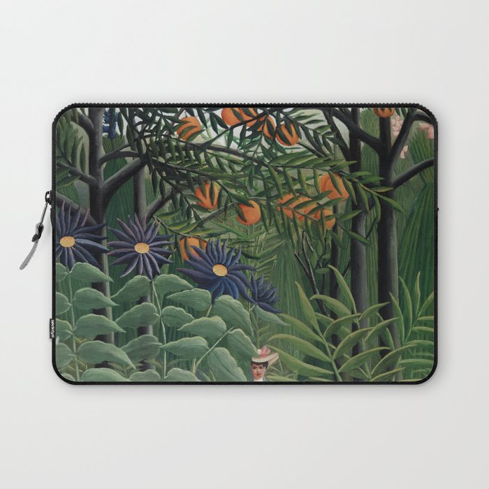 Woman Walking in an Exotic Forest (Femme se promenant dans une foreÌt exotique) (1905) by Henri Rousseau.  Laptop Sleeve Gallery Image 1