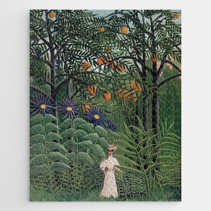 Woman Walking in an Exotic Forest (Femme se promenant dans une foreÌt exotique) (1905) by Henri Rousseau.  Jigsaw Puzzle Gallery Image 1