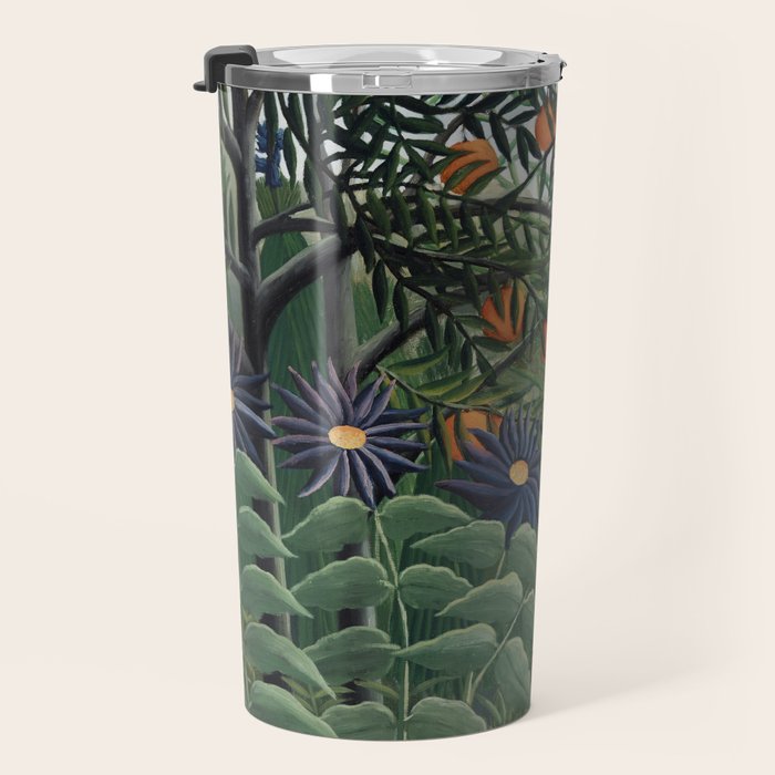 Woman Walking in an Exotic Forest (Femme se promenant dans une foreÌt exotique) (1905) by Henri Rousseau.  Travel Mug Gallery Image 3