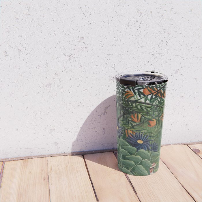 Woman Walking in an Exotic Forest (Femme se promenant dans une foreÌt exotique) (1905) by Henri Rousseau.  Travel Mug Gallery Image 4