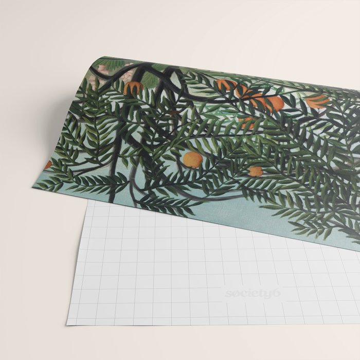 Woman Walking in an Exotic Forest (Femme se promenant dans une foreÌt exotique) (1905) by Henri Rousseau.  Wrapping Paper Gallery Image 2