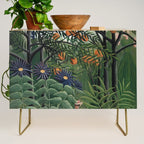 Woman Walking in an Exotic Forest (Femme se promenant dans une foreÌt exotique) (1905) by Henri Rousseau.  Credenza Gallery Image 1