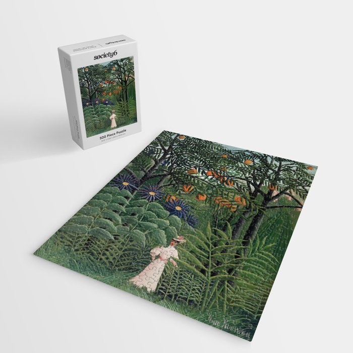 Woman Walking in an Exotic Forest (Femme se promenant dans une foreÌt exotique) (1905) by Henri Rousseau.  Jigsaw Puzzle Gallery Image 2