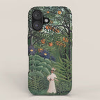 Woman Walking in an Exotic Forest (Femme se promenant dans une foreÌt exotique) (1905) by Henri Rousseau.  iPhone Case Gallery Image 1