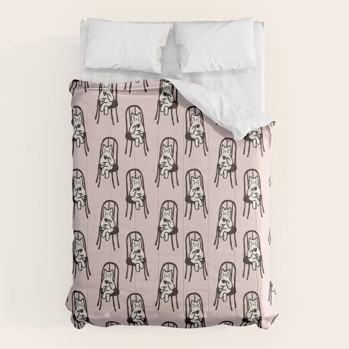 Tea time with cat Comforter Gallery Image 6