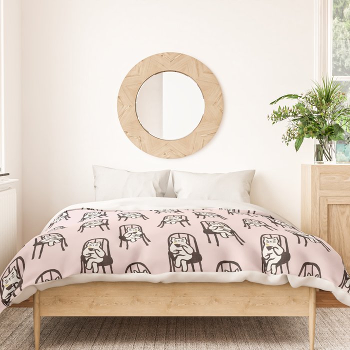 Tea time with cat Duvet Cover Gallery Image 3