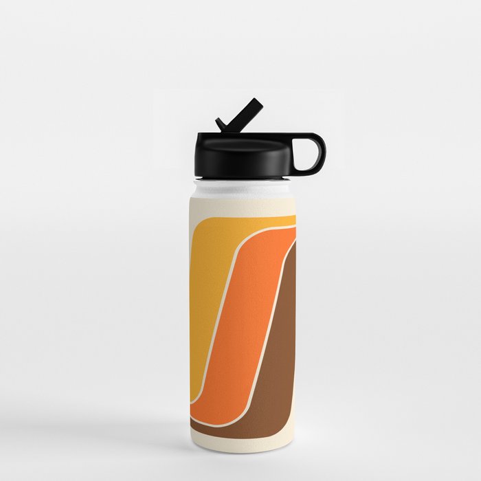 Retro 70s Stripe Colorful Rainbow 521 Water Bottle Gallery Image 1