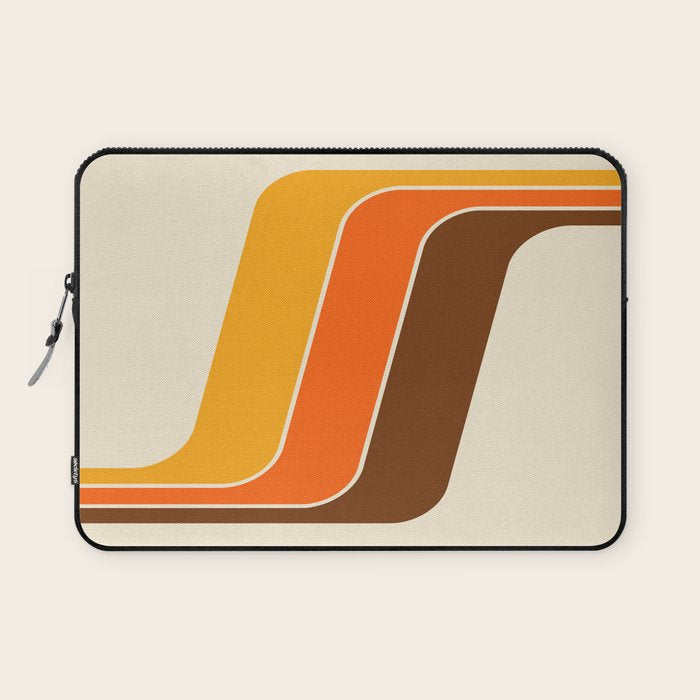 Retro 70s Stripe Colorful Rainbow 521 Laptop Sleeve Gallery Image 1