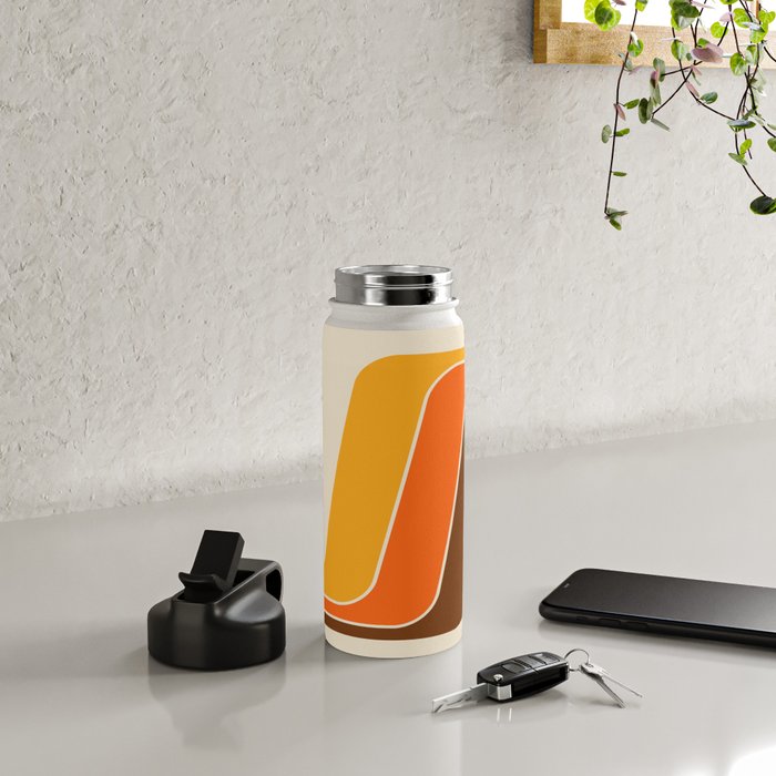 Retro 70s Stripe Colorful Rainbow 521 Water Bottle Gallery Image 4