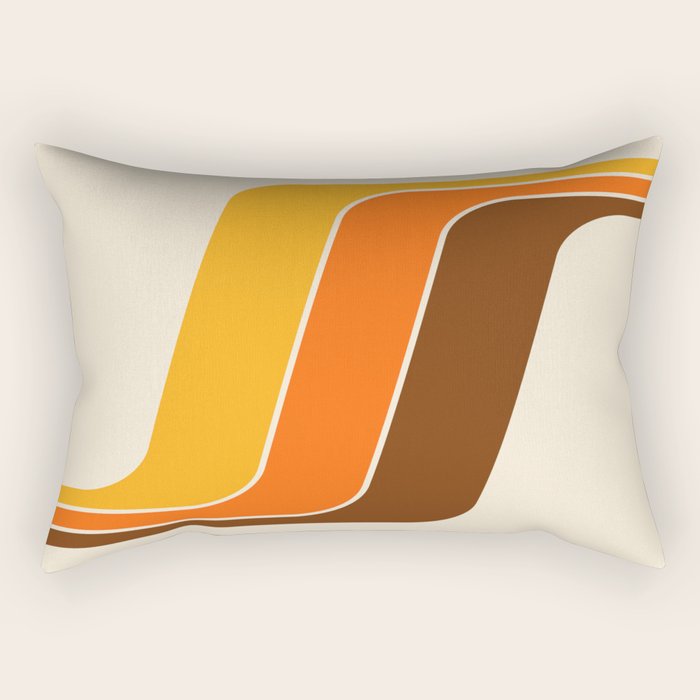 Retro 70s Stripe Colorful Rainbow 521 Rectangular Pillow Gallery Image 1