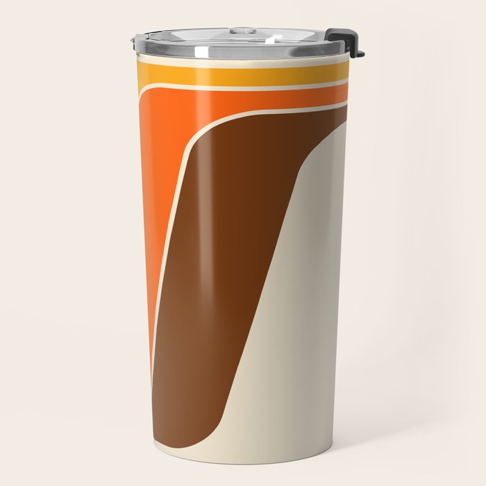Retro 70s Stripe Colorful Rainbow 521 Travel Mug Gallery Image 2