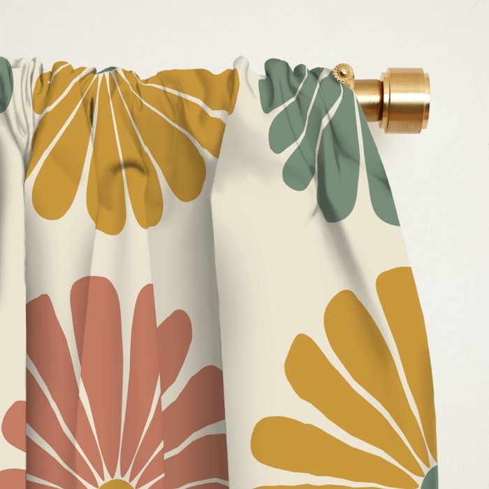 Retro Summer Daisies I Window Curtain Gallery Image 2