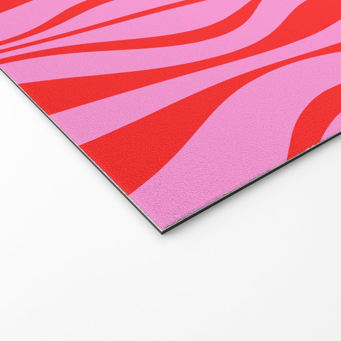 Retro Mod Hourglass Abstract Midcentury Modern Pattern in Preppy Pink and Red Welcome Mat Gallery Image 2