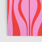 Retro Mod Hourglass Abstract Midcentury Modern Pattern in Preppy Pink and Red Poster Gallery Image 3