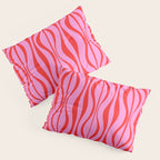 Retro Mod Hourglass Abstract Midcentury Modern Pattern in Preppy Pink and Red Pillow Sham Gallery Image 3