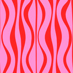 Retro Mod Hourglass Abstract Midcentury Modern Pattern in Preppy Pink and Red Coffee Mug Gallery Image 2