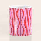 Retro Mod Hourglass Abstract Midcentury Modern Pattern in Preppy Pink and Red Coffee Mug Gallery Image 4